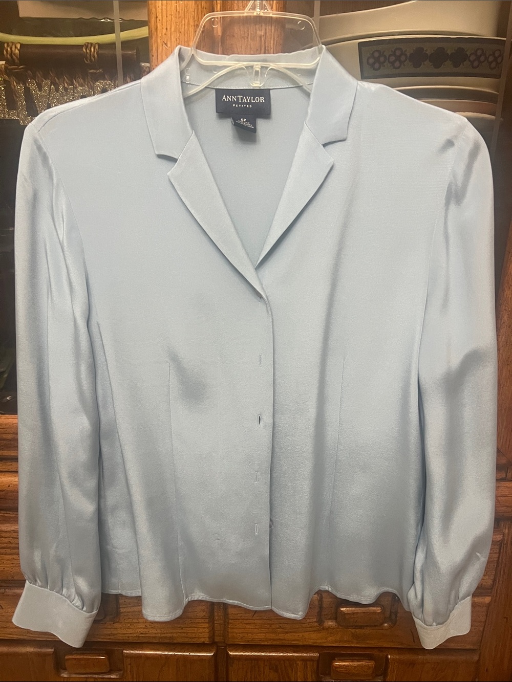 Ann Taylor women’s Pale Blue Long Sleeve blouse